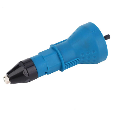 Electric Rivet Nut Gun Adapter Kit With Four Interchangeable Heads For Fastening Sheet Metal Auto Repair And Diy Projects Compatible With 1000Rpm Drills blue