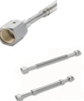 VCR bellows hose with 1/4 in fittings, SUS316L stainless steel, 500mm length (three views)