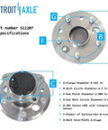 Rear Right Wheel Bearing Hub Assembly For Toyota Camry 2002 Through 2011 Avalon 2005 Through 2012 Highlander 2001 Through 2003 Solara 2004 Through 2008 ES300 ES330 ES350 2001 Through 2012 With ABS Durable OEM Style Replacement For A Quiet Smooth Ride specifications and design details