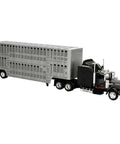 Kenworth W900 1 43 Diecast Pot Belly Livestock Trailer Long Hauler Rig With Chrome Detailing Realistic Farm Hauler Model
