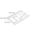 Top Shelf Acrylic Router Template Kit For Woodworking Projects Killer Butterfly Bow Tie Inlay Motif with ruler measurements shown.