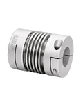 4 Pack Bellows Shaft Coupler 5mm Bore Aluminum Flex Connector D25 L37 Series For Servo Motors, close-up view.