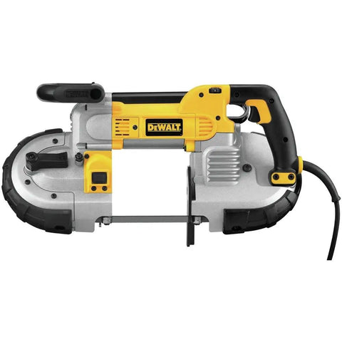 Portable Band Saw With 10 Amp Motor Delivers Deep Cuts Up To 5 Inches Rugged Jobsite Workhorse Featuring Steel Shroud And Rubber Bumpers For Durable Guards And Easy Cutting Of Rectangular Or Round Stock