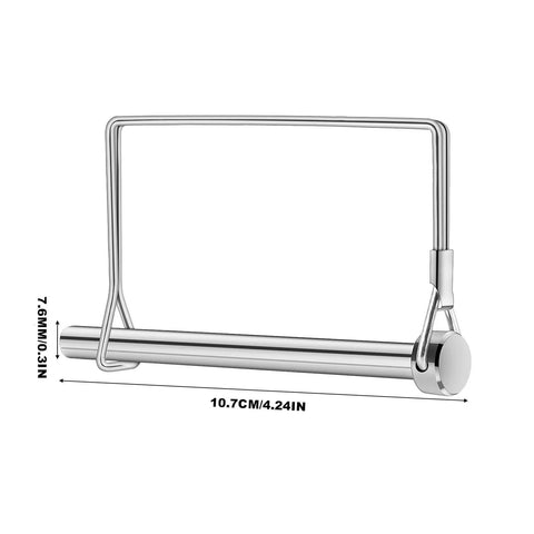6 Pack Trailer Coupler Pins 5-16 Inch By 4 Inch Heavy Duty Square Towing Hitch Pins For Trailer Safety Lawn Mower Hitches Locking Wire Pins And PTO Shaft Locks Durable Carbon Steel, side view