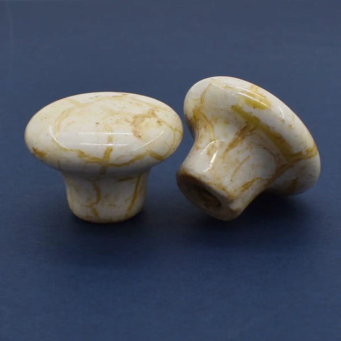 10 Pack Handcrafted Ceramic Cabinet Knobs Featuring Gorgeous Granite Marble Finish vintage design, 32mm wide, perfect for cabinets.