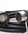 Straight Up Heavy Duty Grating Cable Extension Cord Featuring Durable Pur Sheath Oil Resistant Industrial Replacement Wire Built Like A Tank For Tough Daily Tasks, close-up of connectors.