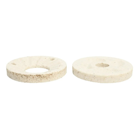 Two Pack Milling Discs for 150 Model Grain Grinders, Wet and Dry Slurry Milling Sheets, side view of two discs