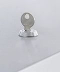 Close-up of key lock on Built Tough Stainless Steel Milk Crate Cooler Box With Heavy Duty Urethane Walls for security.