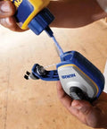 Filling the Speedline Pro Chalk Reel 100 Foot Hi Tensile Line With Easy Fill Lock Top Three To One Gear Rewind on a job site