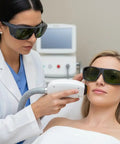 Heavy Duty Ipl Safety Glasses For Laser Hair Removal Photorejuvenation And Elight Shr Gear worn by user during treatment.