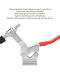 Beefy Heavy Duty Horizontal Toggle Clamp With Galvanized Iron Construction, red handle, side view