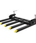 Heavy Duty 42 Inch Clamp On Debris Forks For Skid Steer And Tractor Loaders With 2500 Lbs Capacity, rust resistant, side view