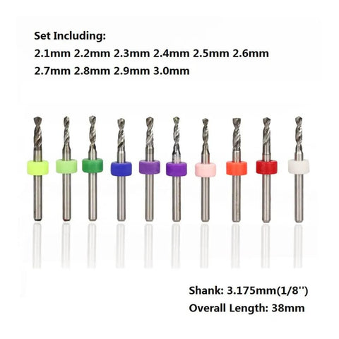 Top Notch 2.3mm PCB Drill Bit Set for Precision Circuit Board Drilling, Tungsten Carbide Micro Drill Bits with various shank colors