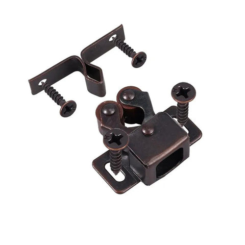 12 Pack Vintage Brown Strong Roller Catch for Cabinets with screws, heavy duty steel hardware for easy DIY install
