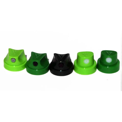 Green Caps Bulk Pack Of 50 Nozzles For Level Spray Paint Pro Grade Street Art Graffiti Mural Tools in assorted widths