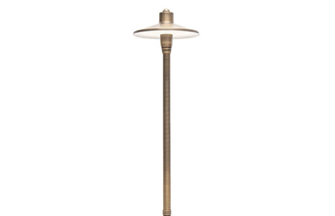 G2 12V Brass Path Light 4 Pack Kit With 3W 2700K Warm White G4 LED Bulbs For Low Voltage Landscape Lighting Pole Design