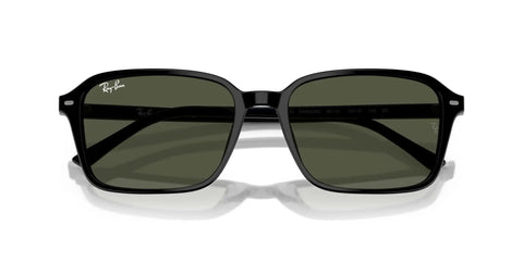 Raimond RB2231 Sunglasses Black Green 58mm Wide Fit Bold Rectangular Shades For Driving And All Day Comfort And Classic Street Style For Everyday Adventure