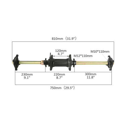 32 Inch Rear Axle Kit Assembly Carrier Hub With 4 Bolt Wheel Hubs Flange For 110cc 125cc 150cc 200cc ATV UTV Go Kart Quad