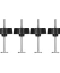 Four Pack M8 T Slot Bolts And Knobs Clamps With Plastic Handles For Woodworking Jigs Fixtures, Heavy Duty Workbench T Track Accessories Kit In Silver Black To Lock Your Project Down Smooth. Four M8 T-slot bolts with black plastic knobs and silver threads for woodworking jigs