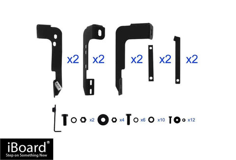 Complete hardware set for 6 Inch Black Running Boards Kit For Chevy Silverado GMC Sierra 1999-2013 installation.