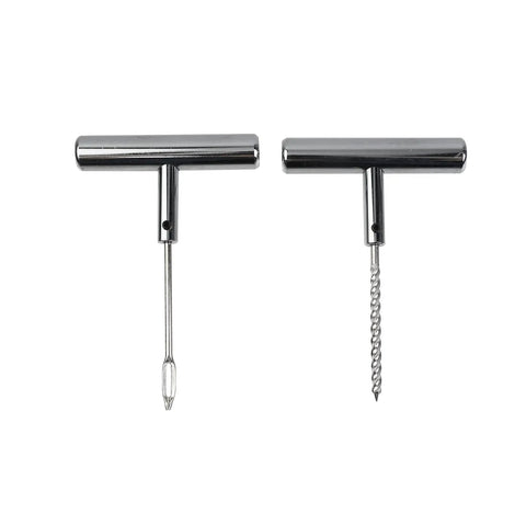 Heavy Duty Tire Repair Kit Featuring Ergonomic T Handle Puncture Patching Tool for quick tire puncture fixes.