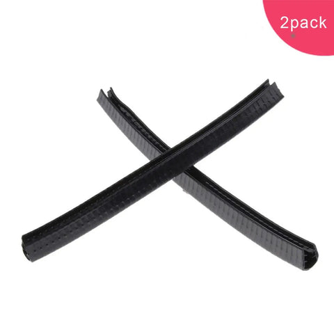 Two black skateboard deck guards and edge protector for longboards durable bumper strip with shock absorbing rubber cover, 2-pack