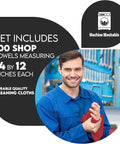 Man holding red cotton shop towels in an auto garage. Red Cotton Shop Towels Pack Of 150 14 By 12 Inches Reusable Cleaning Rags