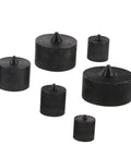 Heavy Duty Metal Shaft Protector Kit With Conical End Guard For Grip O Matic Pullers, black conical protectors in various sizes.