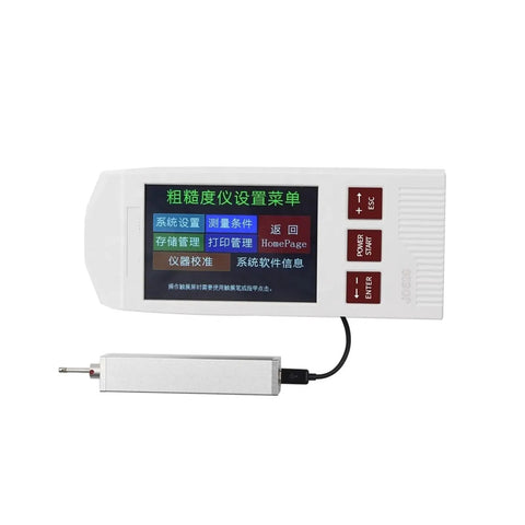 Killer Precision Portable Surface Roughness Tester Meter Featuring Slick 2.4 Inch Backlit LCD Screen, display and probe attached, easy use.