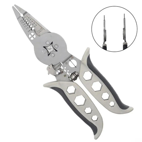 Professional Grade Electrical Wire Stripper And Crimping Pliers Combo Tool with ratcheting mechanism and TPR grips