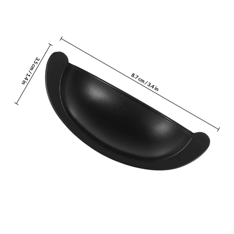 Semi Round Cabinet Drawer Pulls In Black Stainless Steel Cup Handles For Cabinets And Closets, Ergonomic Grip For Easy Opening, dimensions shown