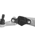 Close up of Two Piece Front Lower Control Arm Set With Ball Joint And Bushing Assembly for Infiniti JX35 and QX60, silver finish