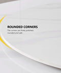Polished Marble Lazy Susan Turntable with rounded corners, showcasing a smooth surface and safe design for dining.