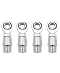 Two Piece Five Eighths Inch Chromoly Heim Joints Rod End Kit For Panhard Rods And Steering Suspension Traction Bars Durable Coated 0.625 Inch Joints For Off Road Builds, four silver rod ends