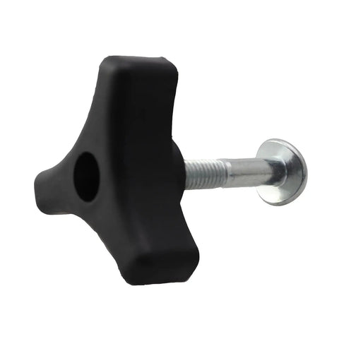 2 Pack Triangle Handle Tightening Screw Kit For Lawn Mowers Black Durable Plastic Knob Nut And Bolt Replacement close-up