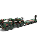 Pro Level Military Tank Carrier Building Blocks 1912 Pcs Top Shelf Army Vehicle Construction Set showcasing detailed army truck and trailer.