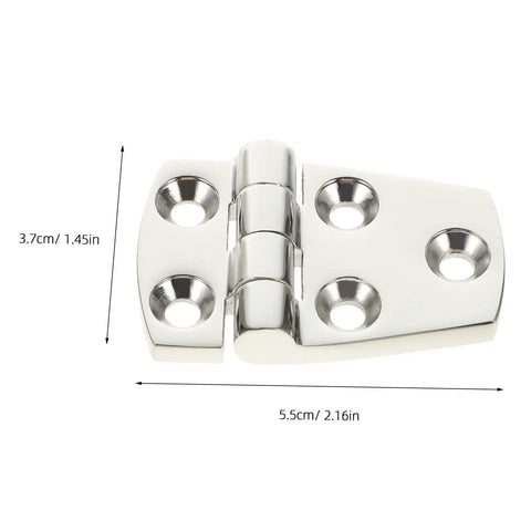 Heavy Duty 316 Stainless Steel Mirror Polished Yacht RV Door Hinges Two Pack Thickened Butt Cabinet Hinges For Marine Deck And Environmental Cabinets 38 By 57 mm Built To Last showing hinge dimensions 3.7cm by 5.5cm
