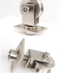 Beefy Heavy Duty 68mm V Groove Gate Wheels With Spring Loaded Caster Stainless Steel Sliding Track Rollers 550 Lbs Load Capacity H Shaped Gate Caster For Sliding Doors And Gates, stainless steel wheel