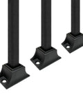 1/2 Inch Iron Baluster Flat Shoes for Indoor Stairs, Screw Down Base Baluster Shoes, Satin Black Stair Parts