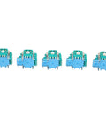 Five blue and green Replacement Joystick Analog Stick Module for Game Controller Drift Fix Kit 5Pcs 3D Joystick Spare Parts in a row