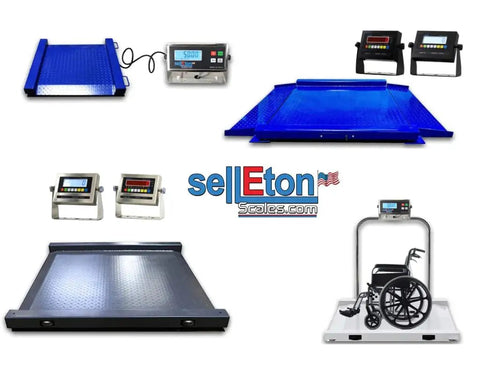 Badass Industrial Drum Scale Featuring Smooth Rolling Ramps, blue platform, digital display, wheelchair accessible, robust design.