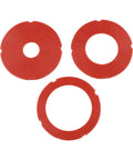Rock Solid Router Table Insert Rings 3 Piece Set For Bosch RA1171 RA1180 RA1181 Models red plastic rings for precision woodworking.