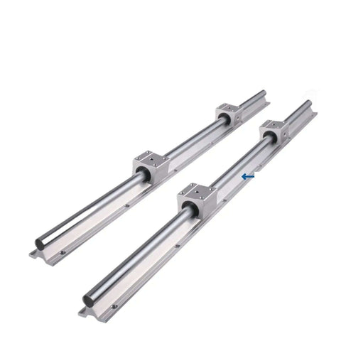 Top Tier 2pcs Sbr16 Sbr20 Linear Guide Rail Kit Featuring Smooth Motion With 4 Bearing Blocks Perfect For Diy Cnc Machines And Heavy Duty Equipment Projects At 1800 Or 2000mm Length For Serious Builders, two SBR20 steel guide rails with 4 bearing blocks