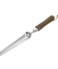 Compact Stainless Steel Garden Hand Shovel Seed Trowel With Wooden Handle, lightweight, rustproof, narrow design.