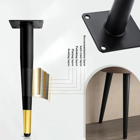 Adjustable Metal Table Legs Four Pack Replacement For Desks Chairs Sofas Cabinets Dressers Beds Black 60 Cm Tall Built