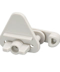 Rock Solid Left Pontoon Gate Latch Fits 1 To 1.25 Inch Square Boat Frames heavy duty latch in light color, secure fastener design.