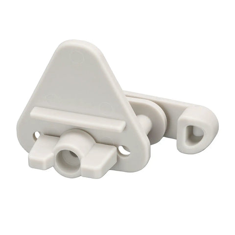 Rock Solid Left Pontoon Gate Latch Fits 1 To 1.25 Inch Square Boat Frames heavy duty latch in light color, secure fastener design.