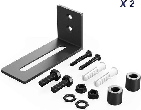 Sliding Barn Door Bottom Floor Guide Roller Set, Black, Quiet And Smooth Operation, Adjustable For A Tight Fit, No Fuss Easy Install, Durable Steel And Nylon Construction With Anti-Corrosion Finish, Includes 2 Rollers, with screws and mounting hardware