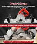 Heavy Duty Electric Tile Bevel Cutter And Wet Cut Angle Grinder For Ceramic And Marble Featuring 1200 Watt Motor with dual handles and wider chamfering plate.