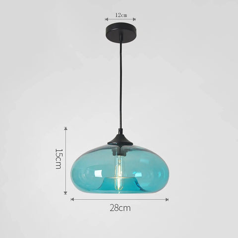 Industrial Onion Shaped Vintage Chandelier Pendant Light With Glass Cage In Light Blue E27 Ceiling Lamp For Home Cafe Or Bar 110 To 130V 28cm Diameter 14cm Height 1.2m Cable